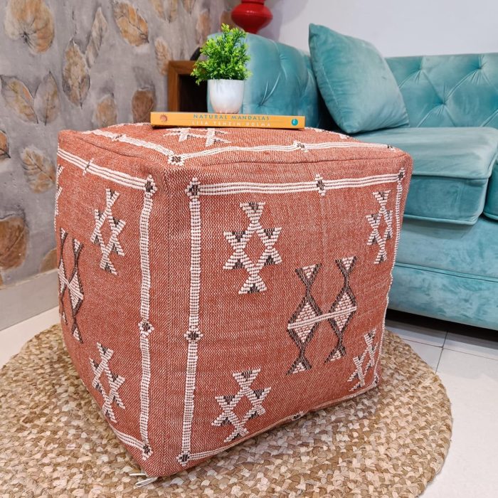 Orange | Cactus Silk Pouf