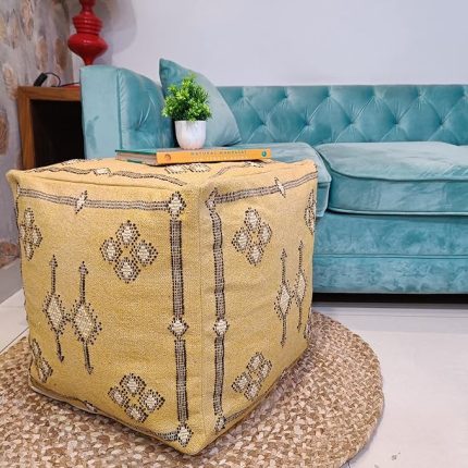 Yellow | Cactus Silk Pouf