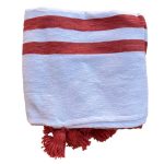 White and Red Moroccan Blanket - Wholesale