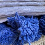 White and Blue Moroccan Blanket