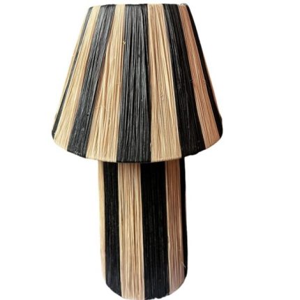 MOROCCAN BLACK RAFFIA LAMP – UNIQUE ETHNIC LIGHTING