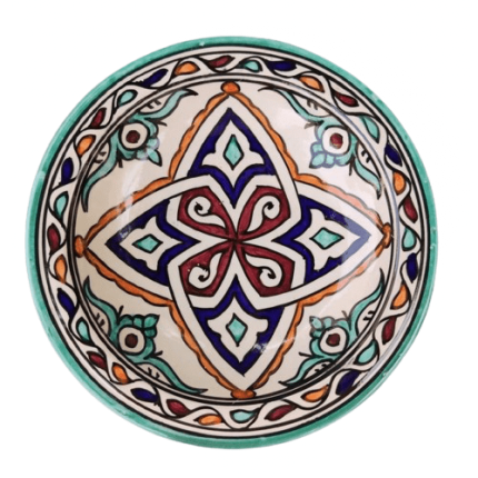 MOROCCAN CERAMIC PLATE HANDMADE AND HAND-PAINTED – 22 CM