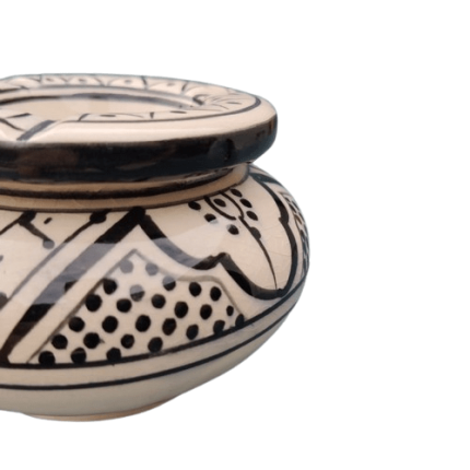 MOROCCAN CERAMIC ASHTRAY BLACK