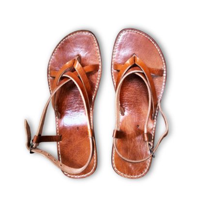 Moroccan Light Brown Leather Artisan Sandals