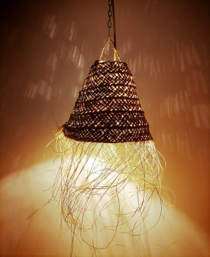 Handcrafted Moroccan Woven Straw Pendant Lamp