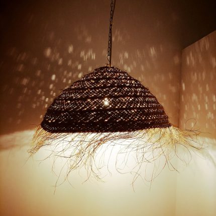 Handcrafted Moroccan Woven Straw Pendant Lamp