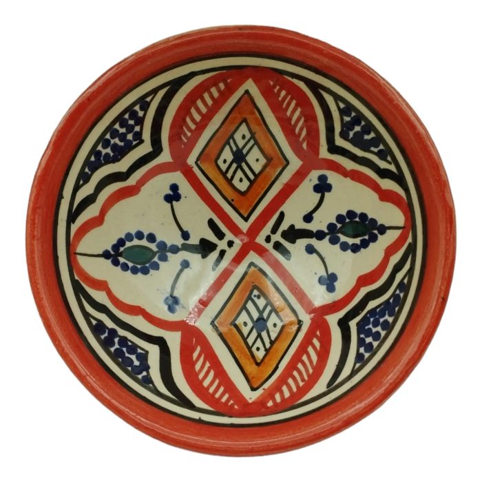 Bowl Plate for Sauces Soup Ethnic Moroccan Moroccan Ceramic Terracotta Diameter 12 cm