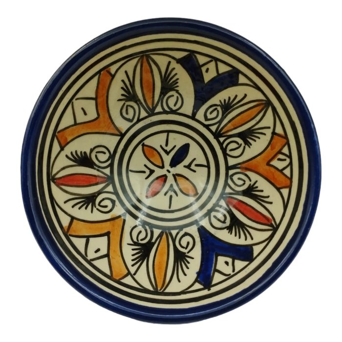 Bowl Plate for Sauces Soup Ethnic Moroccan Moroccan Ceramic Terracotta Diameter 12 cm