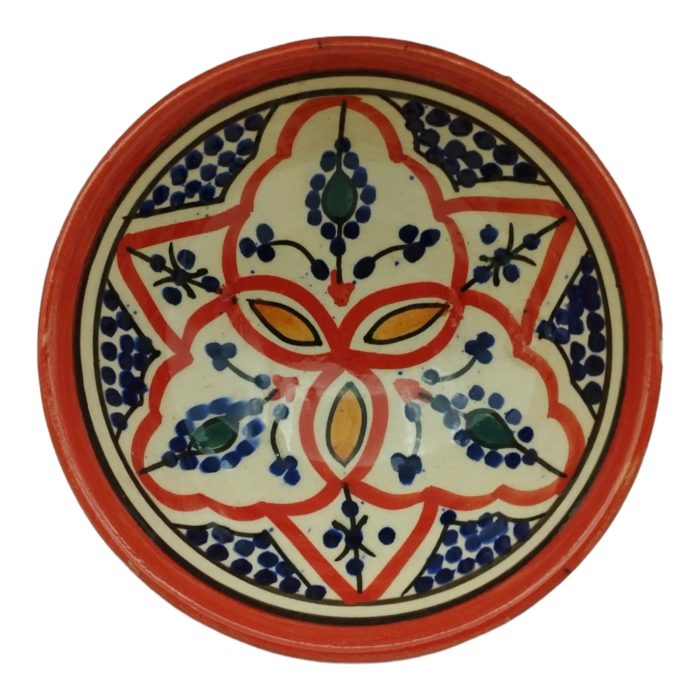 Bowl Plate for Sauces Soup Ethnic Moroccan Moroccan Ceramic Terracotta Diameter 12 cm