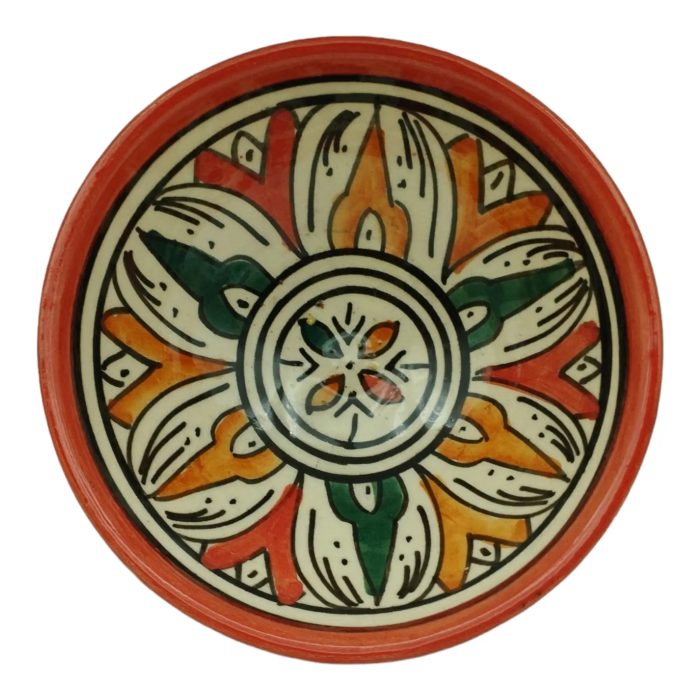 Bowl Plate for Sauces Soup Ethnic Moroccan Moroccan Ceramic Terracotta Diameter 12 cm