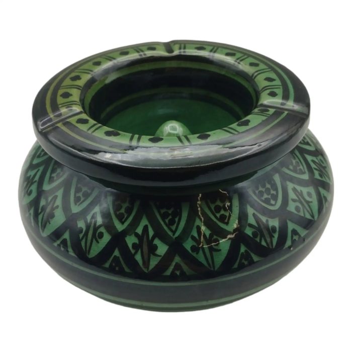 Decorated Ceramic Antiodore Ashtray Moroccan Terracotta 16cm